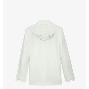 White Women's Jacket with Silver Detail